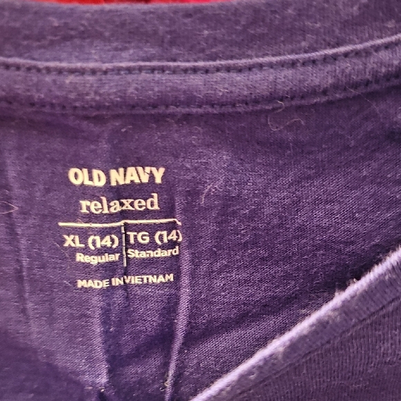 Old Navy Girls Blue Purple Long Sleeve Top with White Stripes Size XLarge 14 - Picture 3 of 4